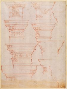W.18v Estudo de capitais de coluna (lápis de cor)